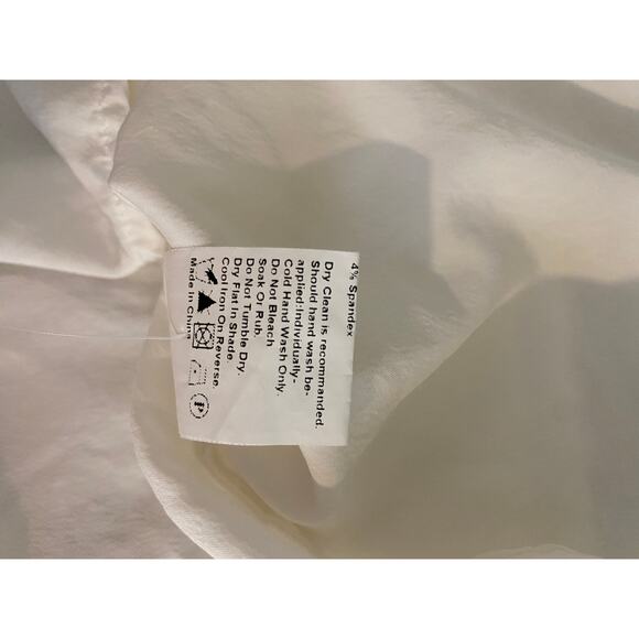 Atoir White Silk Ties & Lies V-neck Architectural Slit Sleeve Blouse Top US 8 - Picture 7 of 8